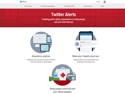 Twitter Alerts - Partner portal alerts illustrations partners twitter web
