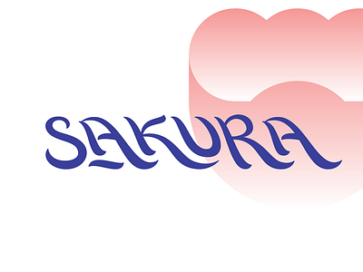 Sakura blossom branding brandmark cherry design font graphic italic japan letterforms lettering logo premium sakura script typography