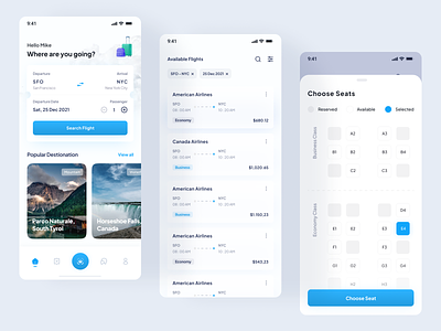 Flight Booking App airlines book booking clean concept design flights holiday hotel mobile app popular price ticket ticketing travel trip ui uiux ux vacation