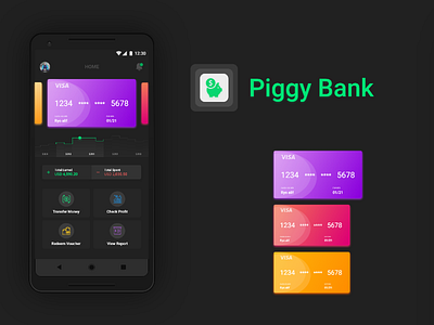 Piggy bank design concept animation app bank branding card chart concept credit card design icon ilustration logo mobile mockup payments typography ui ux vector