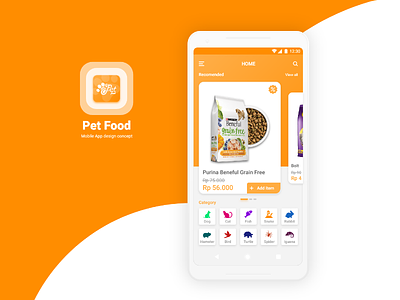 Pet Food Design concept app branding design food home icon logo main menu market marketplace menu pet pet food ui ux