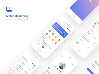 Material Learning Apps app branding chart design home illustration learning lesson material profile resources score typography ui ux