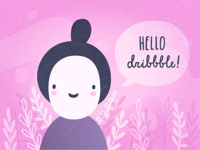 Hello Dribbble! comic funny girl illustration