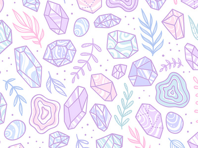 Geology pattern crystals design gem geology illustration magic pattern ritual vector