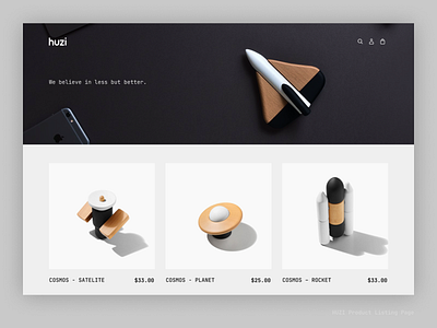 Huzi Design Product Listing Page