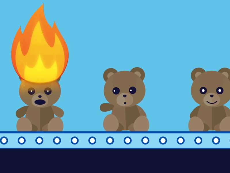Teddy Bear Fire animation bear character fire illustration rhino urban vermont