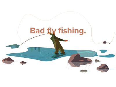That's bad fly fishing. after effects animation character duik fishing fly fishing frame by frame illustration landscape nature rig river salmon
