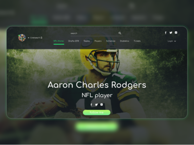 perfil - Aaron charles NFL nfl ui ux web design