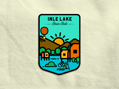 Inle Lake badge dribbble illustrator illutration inle myanmar photoshop rebound shan