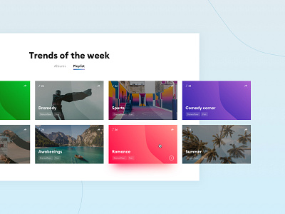 Kaptain Music - Music Library Guided Search 🎵 album blazon colorful gradient guided search hover interface library music playlist search shield song ui ux webdesign website