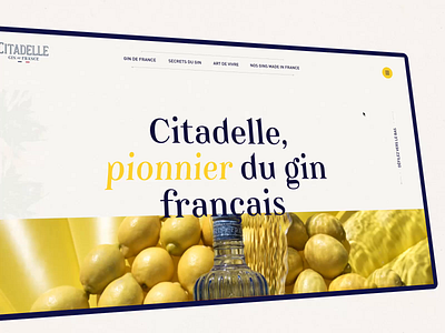 Citadelle Gin - Website Overview alcohol animation art direction cocktail craft design elegant gin illustration interaction layout parallax popin scroll smooth storytelling sun ui webdesign website
