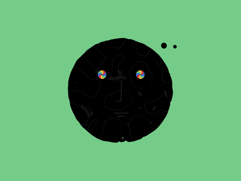 Hypnotized 🌀💻 character gif green hypnotic illustration loading moon motion