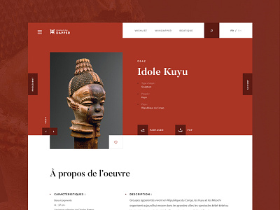 Dapper - African art museum - 02 about african art dapper museum navigation ochre webdesign