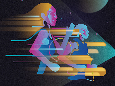 Cosmic Run color illustraion illustrator running sport universe vector