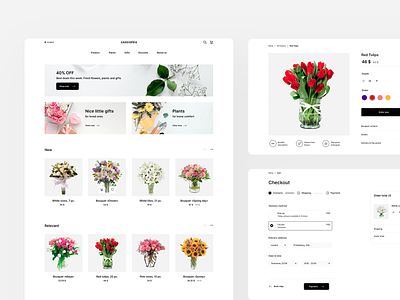 Flower store | Cassiopeia checkout clean e-comerce e-commerce shop flower home light store ui web