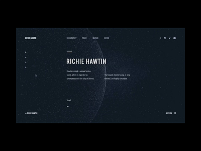 Richie Hawtin Redesign Concept animation awards concept design minimal minimalist music music website site tech techno technology typography ui ux web website