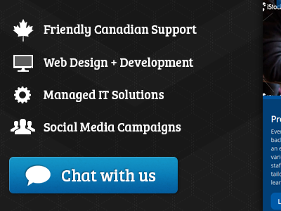 New Company Website button glyphs list