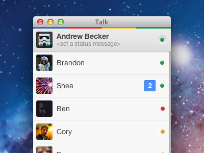 Talk on OS X chat google im talk