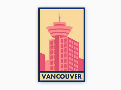 Vancouver Harbour Building architecture cityline colour graphic graphic design illustration minimal postcard vancouver west coast