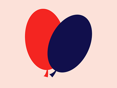 The two of us abstract balloons color digital illustration