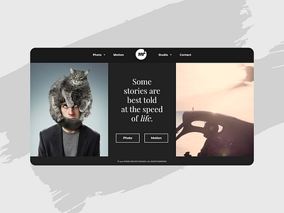 Myers Photography splitscreen ui web design webdesign website