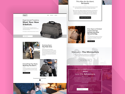 Pakt Bag landing page concept webdesign ui ux design website website design
