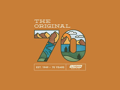 Nalgene 70th sticker brand design logo mountains nalgene