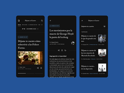 Magazine UI Design - Dark design figma interface magazine minimal mobile mobile ui ui uidesign ux
