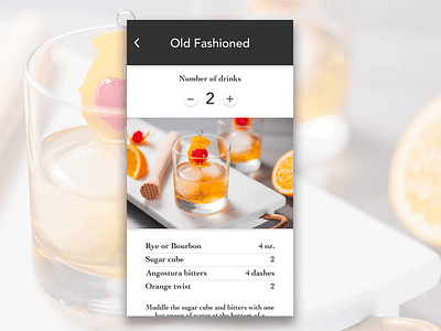 Daily UI challenge #004 app calculator conversion dailyui drinks mixology