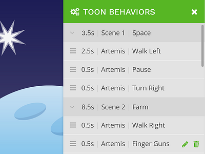 Toon Behaviors behaviors list toon