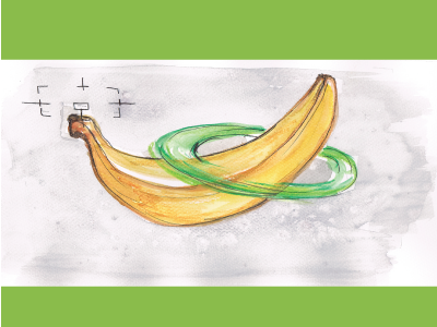 Banana sketch part of storyboard for jeeran