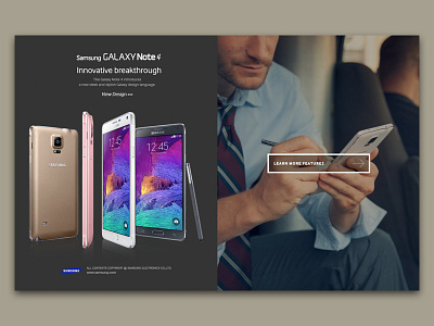 Samsung Galaxy Note4 Landing page 
