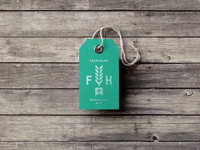 Farm Hand badge brand branding design emblem icon identity layout logo texture typography woodgrain