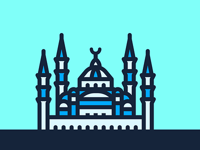 Mezquita Azul Icon diseño illustration turkey