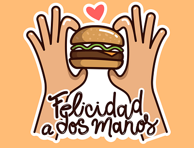 Sticker Burgerlover burger king burgers españa flat happy icons illustration love love burgers mcdonalds stickers vector