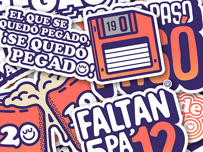 Stickert from New Years 2019 app design españa flat happy new year icon illustration minimal stickers telegram typography vector venezuela whatsapp