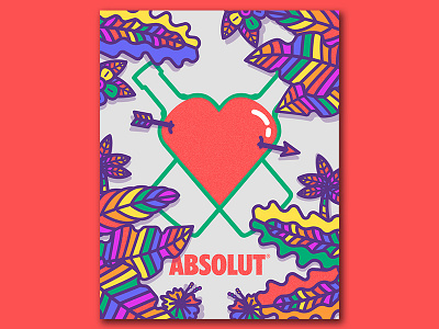 Poster Love is Love para Absolut absolut animal caracas diseño españa iconos ilustración love bug love is love marca plano tropical vector venezuela