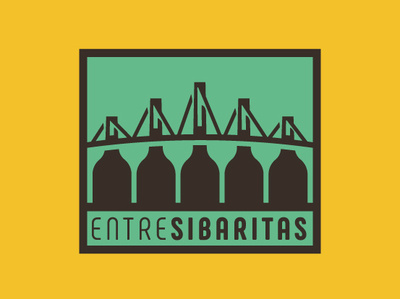 Propuesta de logo Entresibaritas botellas drink branding brand street puente vectores ilustrador cc marca iconos ilustración plano diseño vector venezuela españa logotype sibaritas entresibaritas logo