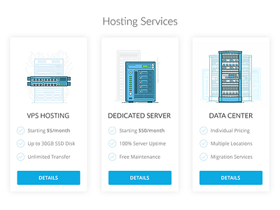 Hosting Services hosting pricing server services table website