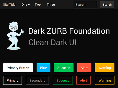 Dark Foundation buttons dark foundation interface theme ui web elements website zurb