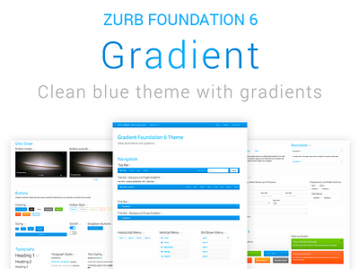 Gradient ZURB Foundation Theme button foundation framework front end github gradient menu open source theme ui web design zurb