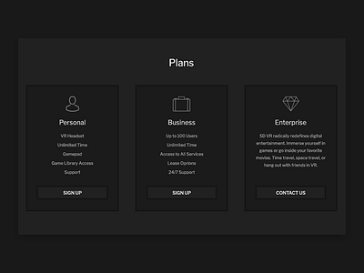 Plans/Pricing cta plans pricing section sign up table web design