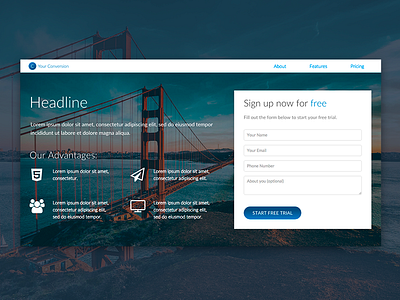 Freebie: Landing Page Template conversion download form free freebie html5 landing page sign up template web design