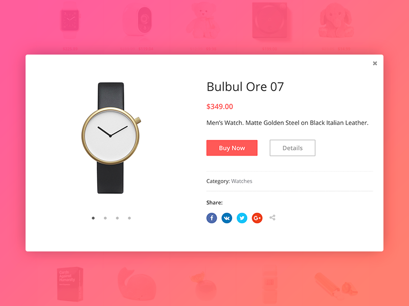 Product Quick View carousel e-commerce card preview view product popup window modal