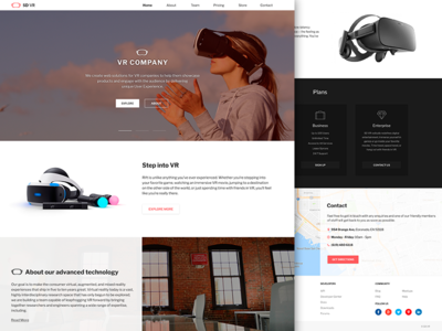 VR Landing Page company design landing page mockup oculus vr web wordpress