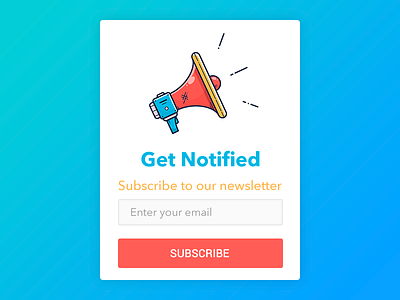 Newsletter button form illustration newsletter notification subscribe subscription ui widget