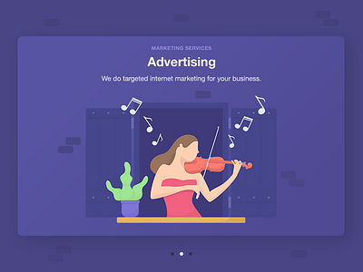 Advertising advertising card design flat girl illustration mockup music ui vector web