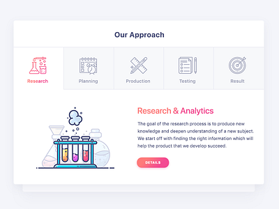 Tabs chemistry design gradient icon illustration mockup outline research tabs ui ux web