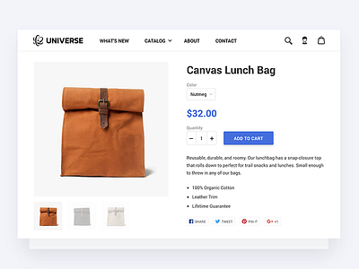 Universe: Product Page design e commerce ecommerce page product shop shopify single store theme universe web