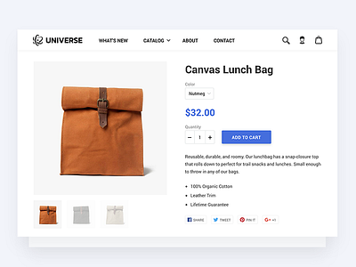 Universe: Product Page